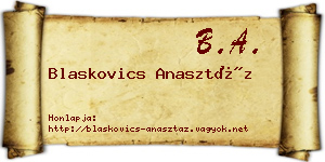 Blaskovics Anasztáz névjegykártya